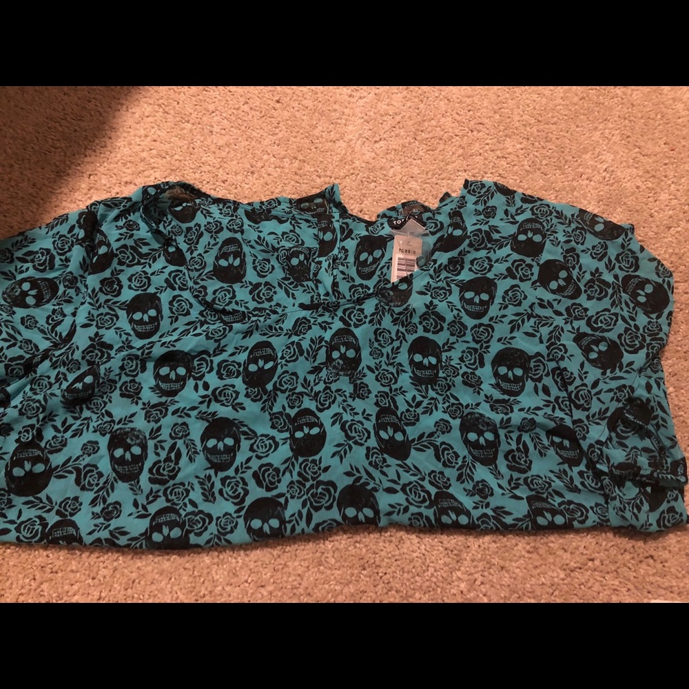 Torrid Floral/Skull Blouse